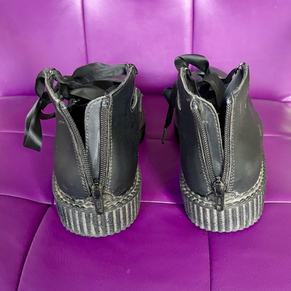 TUK Black Lace-Up 5 Loop Ribbon Mary Janes - Picture 4 of 6